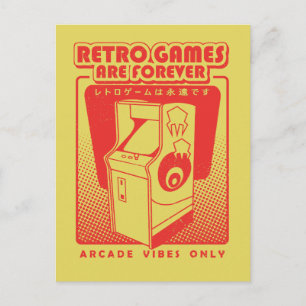 Cartão Postal Retro Games Are Forever