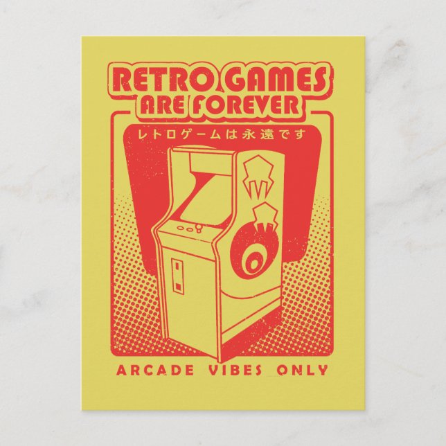 Cartão Postal Retro Games Are Forever (Frente)