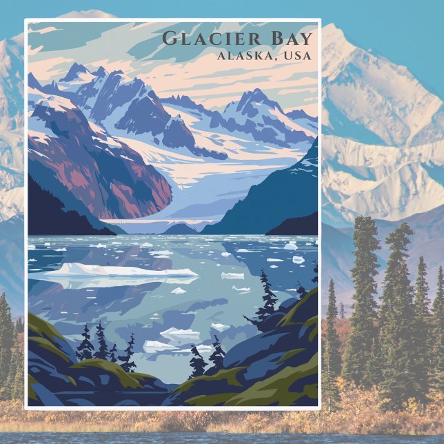 Cartão Postal Retro Glacier Bay Alaska USA National Park Viagem (Criador carregado)