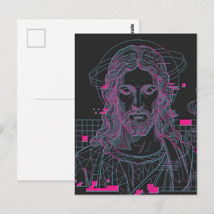 Cartão Postal Retro Grid Jesus Rei dos Reis Apocalipse 19:16