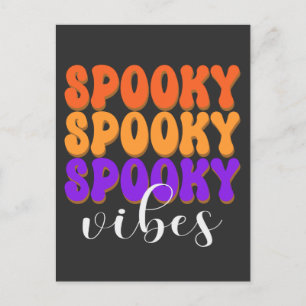 Cartão Postal Retro Groovy Spooky Vibes Halloween