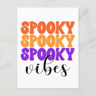 Cartão Postal Retro Groovy Spooky Vibes Vintage Halloween