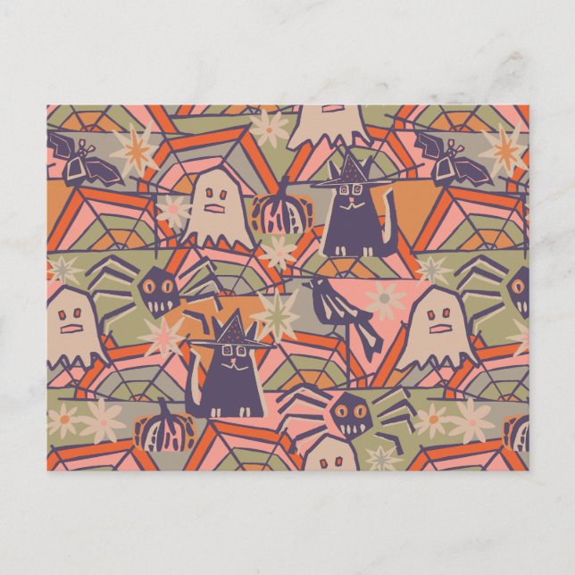 Cartão Postal Retro Halloween (Frente)