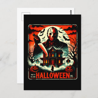 Cartão Postal Retro Halloween Horror Night 80s Slasher Vibes