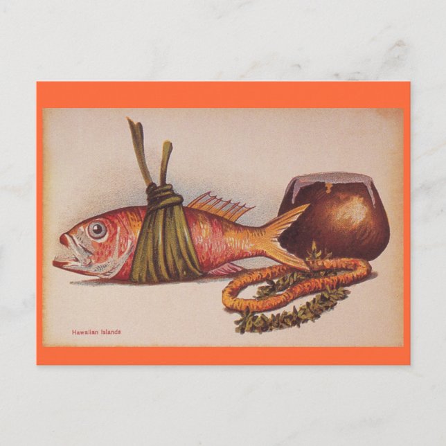 Cartão Postal Retro Havaiano Luau (Frente)