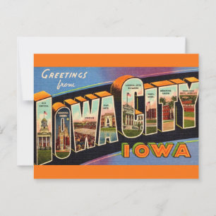 Cartão Postal Retro Iowa City 