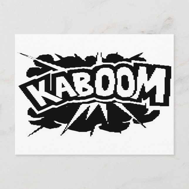 Cartão Postal Retro KABOOM! Explosão - Preto e Branco (Frente)