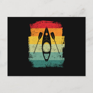 Cartão Postal Retro kayak, amante da canoa, caiaque engraçado