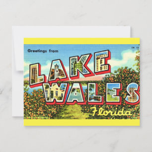 Cartão Postal Retro Lago Wales Flórida