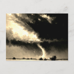 Cartão Postal Retro Look Tornado Art