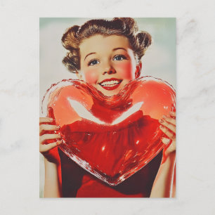 Cartão Postal Retro Love: 1950 Heart Glow