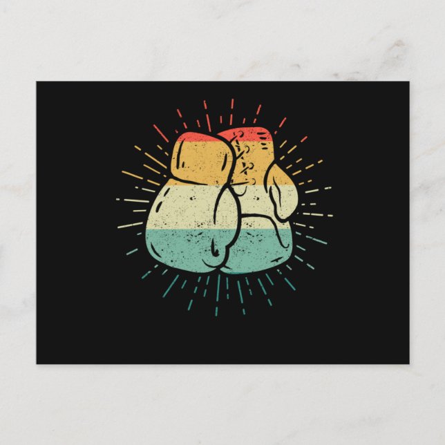 Cartão Postal Retro Love Boxer Boxer Luvas Engraçadas (Frente)