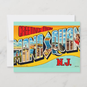 Cartão Postal Retro Manasquan NJ