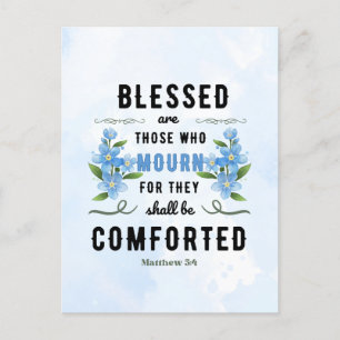 Cartão Postal Retro Matthew 5:4 Verso da Bíblia