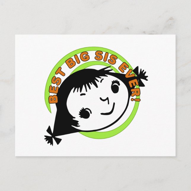 Cartão Postal Retro Melhor Sis Grande Nunca (Frente)