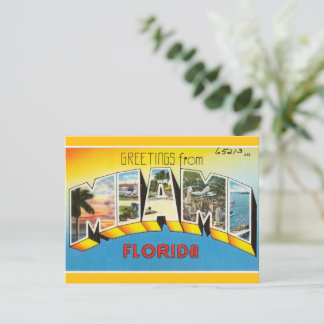 Cartão Postal Retro Miami Flórida.