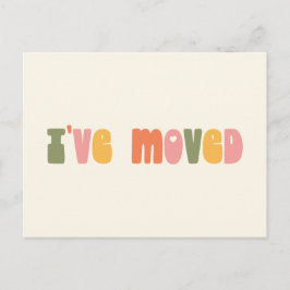 Cartão Postal Retro Minimalista Groovy, Mostrei Novo Endereço Do