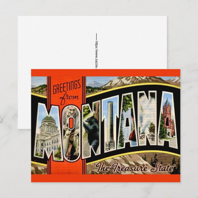 Cartão Postal Retro Montana (Frente/Verso)