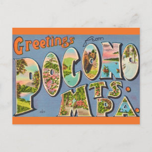 Cartão Postal Retro Montanhas Pocono 