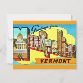 Cartão Postal Retro Montpelier Vermont