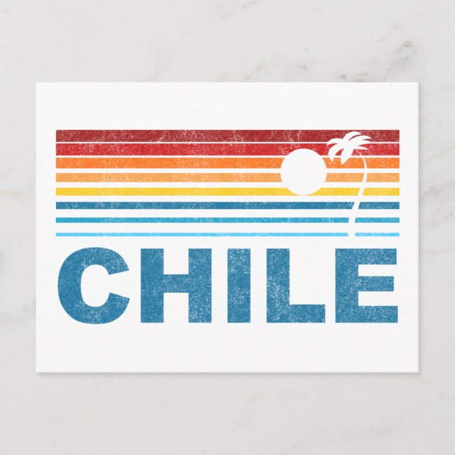 Cartão Postal Retro Palm Tree Chile (Frente)