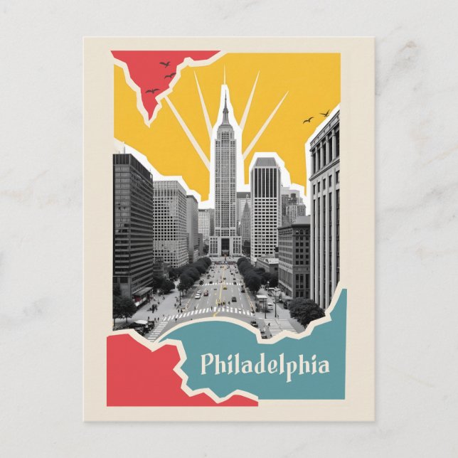Cartão Postal Retro Philadelphia (Frente)