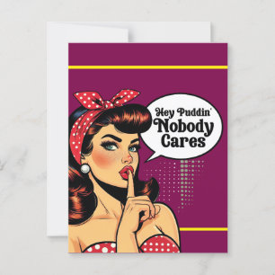Cartão Postal Retro Pinup_ Ei Pudim