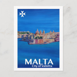 Cartão Postal Retro Poster Malta Valetta - Cidade dos Cavaleiros