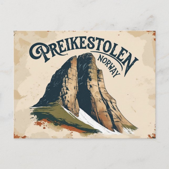 Cartão Postal Retro Preikestolen View (Frente)