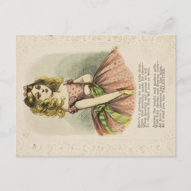 Cartão Postal Retro Romantic Valentine's Day Card, 19th century (Frente)