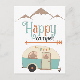 Cartão Postal Retro RV de Camper Cute Feliz