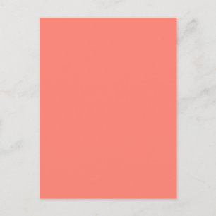 Cartão Postal Retro Salmon Pink Solid Trend Color Background
