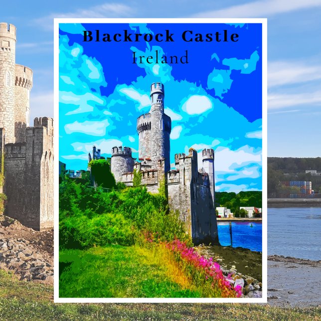 Cartão Postal Retro Style Blackrock Castle, Cork Irlanda (Retro Style Blackrock Castle, Cork Ireland Postcard
)