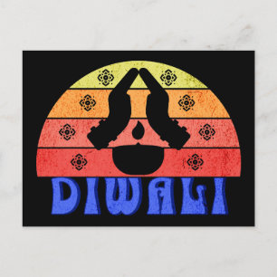 Cartão Postal Retro Sunset Diwali
