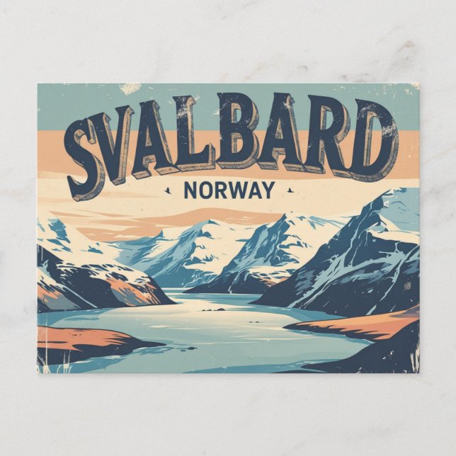 Cartão Postal Retro Svalbard (Frente)