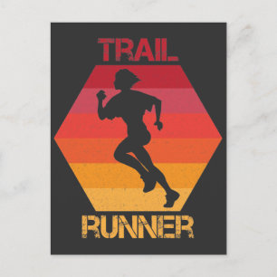 Cartão Postal Retro Trail Runner Mountain Running Esporte
