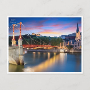 Cartão Postal Retro turístico de viagens vintage Lyon França