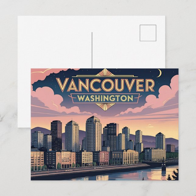 Cartão Postal Retro Vancouver Estado de Washington (Frente/Verso)