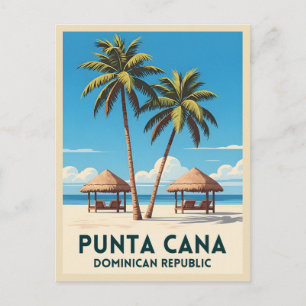 Cartão Postal Retro Viagens vintage Punta Cana República Dominic