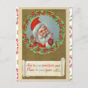 Cartão Postal Retro Victorian Natal Papai Noel