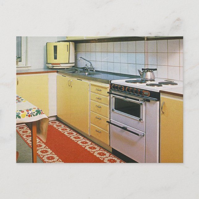 Cartão Postal Retro Vintage 1950s Kitchen Scene Postcard (Frente)
