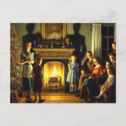 Cartão Postal Retro Vintage Assombrado Horror de Natal