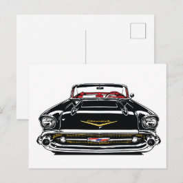 Cartão Postal Retro Vintage Classic Car Front Pop Art