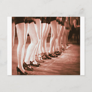 Cartão Postal Retro Vintage Dançando Mulheres Lindas Pernas Danç