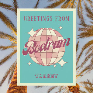Cartão postal retrô vintage de Bodrum Turquia