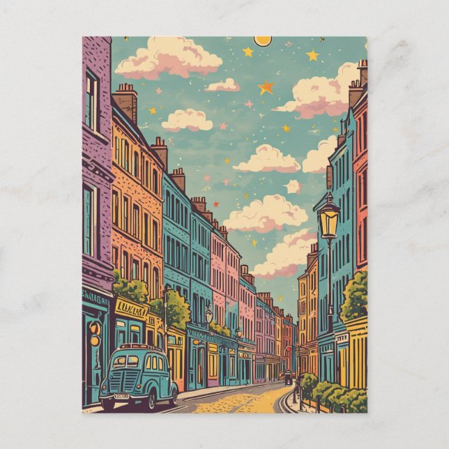 Cartão Postal retro vintage Dublin Irlanda (Frente)