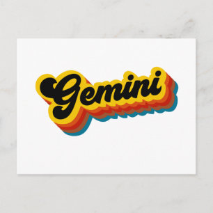 Cartão Postal Retro Vintage Gemini