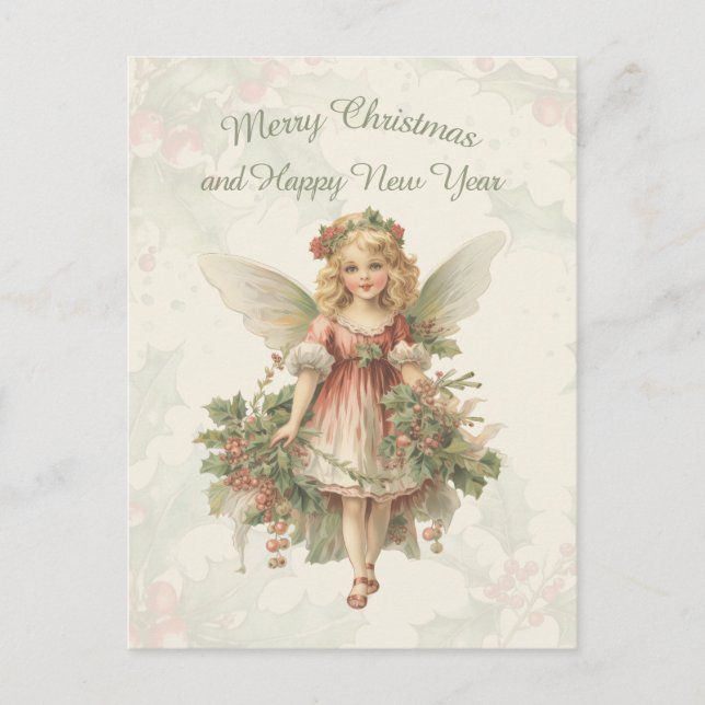 Cartão Postal Retro Vintage Girl Angel Holly (Frente)