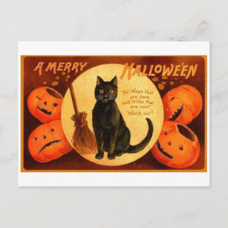 Cartão Postal Retro Vintage Halloween A Feliz Halloween