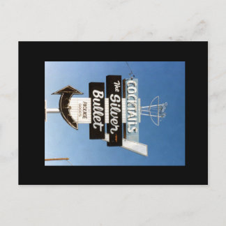 Cartão Postal Retro Vintage Neon Sinal.